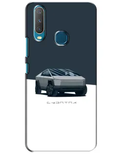 Чехол для Vivo Y15 с картинкой «Серебристый Cybertruck Tesla»
