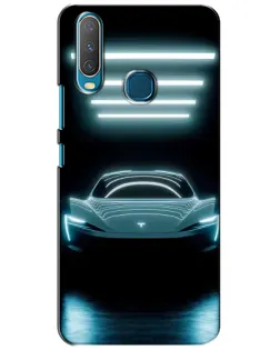 Чехол для Vivo Y15 с картинкой «Tesla в неоне»