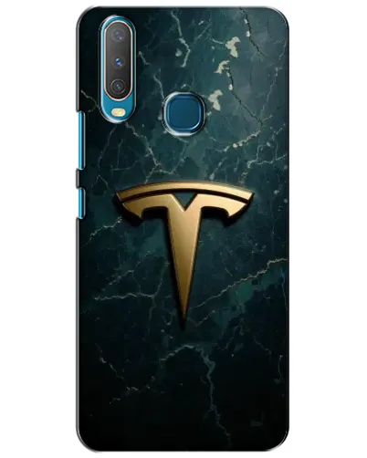 Чехол для Vivo Y15 с картинкой «Мраморная Tesla Gold»