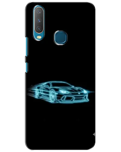 Чехол для Vivo Y15 с картинкой «Неоновый контур Lamborghini»
