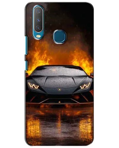 Чехол для Vivo Y15 с картинкой «Lamborghini в огне»