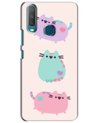 Чехол для Vivo Y15 с картинкой «Pusheen трио»