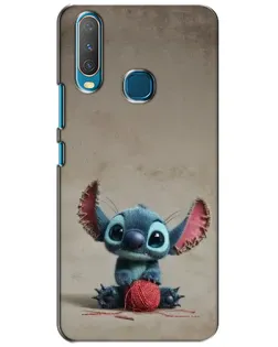 Чехол для Vivo Y15 с картинкой «Стич на коричневом фоне»