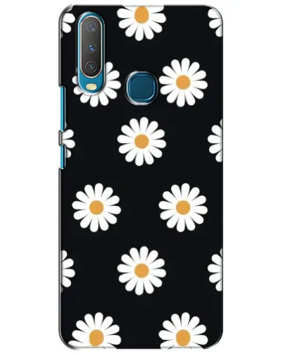 Чехол для Vivo Y15 с картинкой «Ромашки на черном»