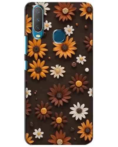 Чехол для Vivo Y15 с картинкой «Узор из маленьких подсолнухов»