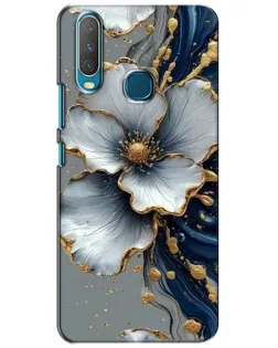 Чехол для Vivo Y15 с картинкой «Белый цветок и золотой флюид» Чехол для Vivo Y15 с картинкой «Белый цветок и золотой флюид»