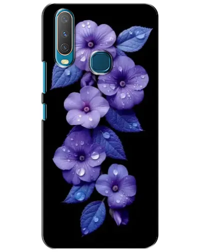 Чехол для Vivo Y15 с картинкой «Фиолетовые цветы с росою»