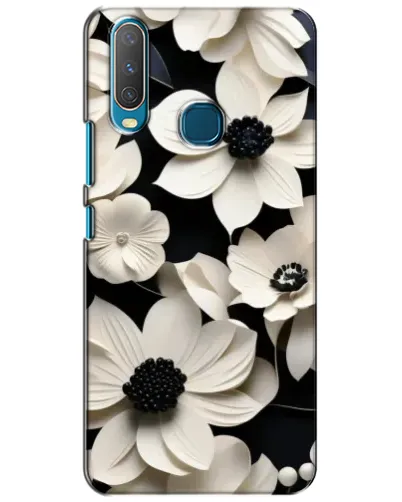 Чехол для Vivo Y15 с картинкой «Объемные белые цветы»