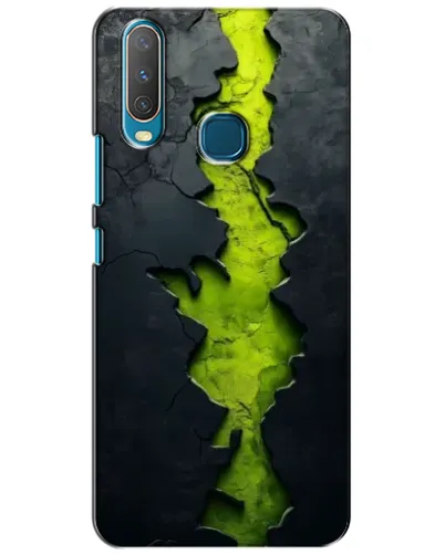 Чехол для Vivo Y15 с картинкой «Салатовый разлом скалы»