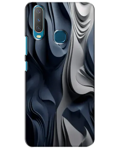 Чехол для Vivo Y15 с картинкой «Объемные синие складки»