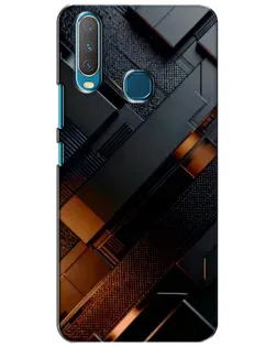 Чехол для Vivo Y15 с картинкой «Черные геометрические блоки»