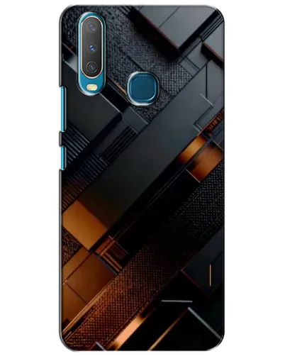 Чехол для Vivo Y15 с картинкой «Черные геометрические блоки»