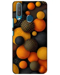 Чехол для Vivo Y15 с картинкой «Объемные оранжевые сферы»