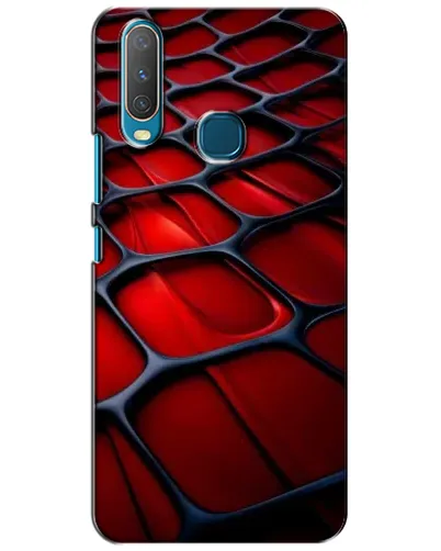 Чехол для Vivo Y15 с картинкой «Красная глянцевая сетка»
