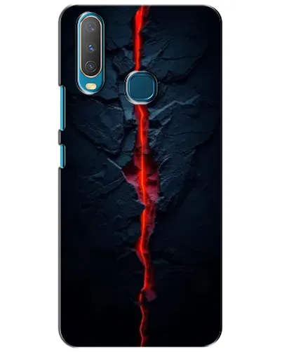Чехол для Vivo Y15 с картинкой «Kрасная лавовая трещина»