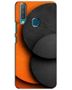Чехол для Vivo Y15 с картинкой «Геометрия оранжевых кругов»