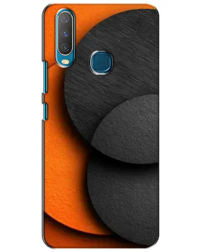 Чехол для Vivo Y15 с картинкой «Геометрия оранжевых кругов»