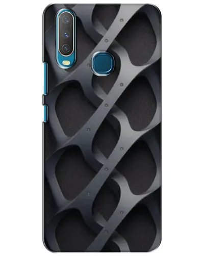 Чехол для Vivo Y15 с картинкой «Объемное серое плетение»