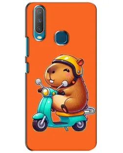 Чехол для Vivo Y15 с картинкой «Капибара на скутере»