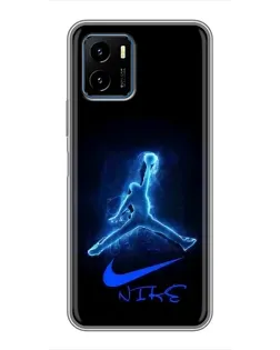 Чехол для Vivo Y15s с картинкой «Jordan Neon Blue»