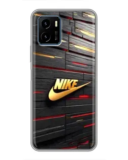 Чехол для Vivo Y15s с картинкой «Золотой Nike на металле»