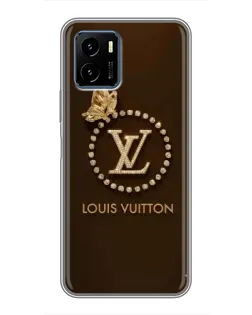 Чехол для Vivo Y15s с картинкой «LV — золотая печать»
