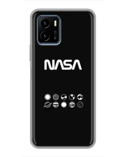 Чехол для Vivo Y15s с картинкой «NASA — технический принт»