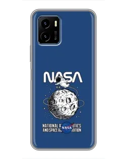 Чехол для Vivo Y15s с картинкой «NASA — лунная миссия»