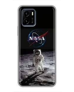 Чехол для Vivo Y15s с картинкой «Астронавт на Луне»