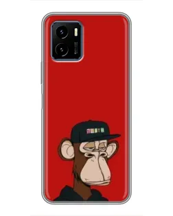 Чехол для Vivo Y15s с картинкой «Bored Ape — красный фон» Чехол для Vivo Y15s с картинкой «Bored Ape — красный фон»