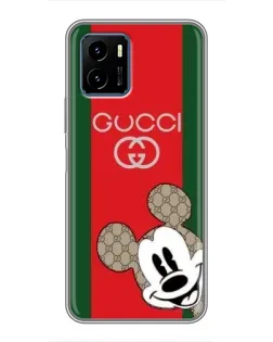 Чехол для Vivo Y15s с картинкой «Gucci — полосы и Микки»