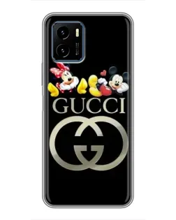 Чехол для Vivo Y15s с картинкой «Gucci — герои Disney»