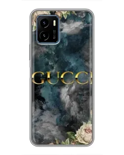 Чехол для Vivo Y15s с картинкой «Абстрактные цветы Gucci»