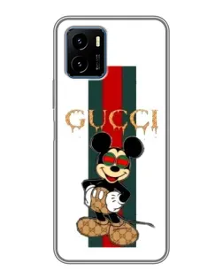 Чехол для Vivo Y15s с картинкой «Микки Маус Gucci — полосы»