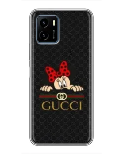 Чехол для Vivo Y15s с картинкой «Минни Маус Gucci — черный»