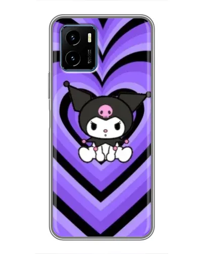 Чехол для Vivo Y15s с картинкой «Kuromi и фиолетовые сердца»