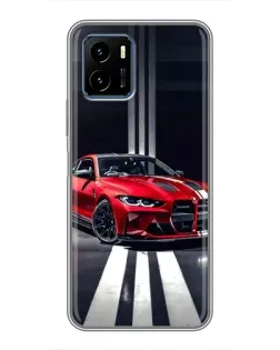 Чехол для Vivo Y15s с картинкой «Красная BMW на дороге»