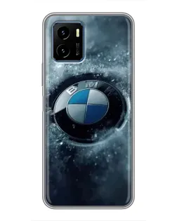 Чехол для Vivo Y15s с картинкой «Логотип BMW — лед»