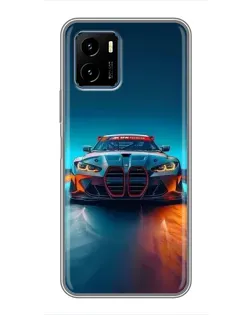 Чехол для Vivo Y15s с картинкой «BMW — огни неона»