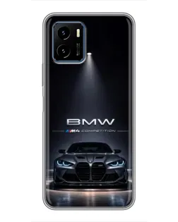 Чехол для Vivo Y15s с картинкой «BMW сквозь ночной город»
