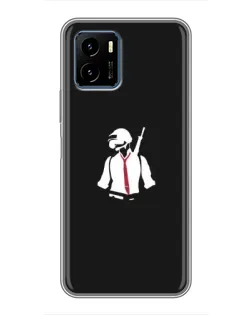 Чехол для Vivo Y15s с картинкой «PUBG — силуэт воина»