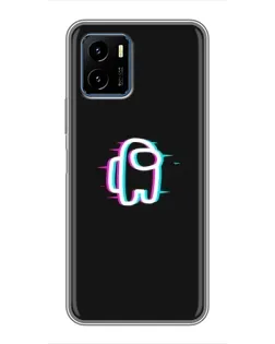 Чехол для Vivo Y15s с картинкой «Among Us неон»
