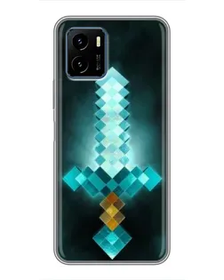 Чехол для Vivo Y15s с картинкой «Алмазный меч неон»