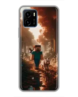 Чехол для Vivo Y15s с картинкой «Стив в лесу»