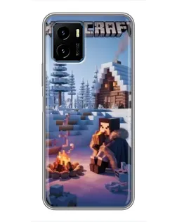 Чехол для Vivo Y15s с картинкой «Зимний Minecraft»
