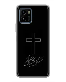 Чехол для Vivo Y15s с картинкой «Графический крест Jesus»