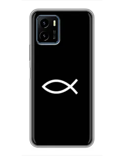 Чехол для Vivo Y15s с картинкой «Символ рыбы Jesus»