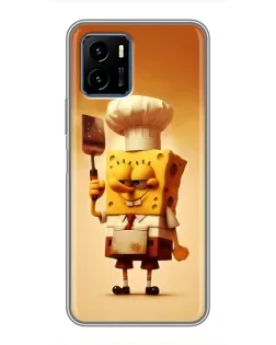 Чехол для Vivo Y15s с картинкой «Губка Боб повар»