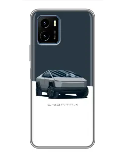 Чехол для Vivo Y15s с картинкой «Серебристый Cybertruck Tesla»