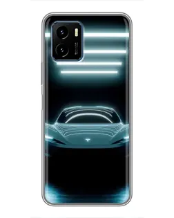 Чехол для Vivo Y15s с картинкой «Tesla в неоне»